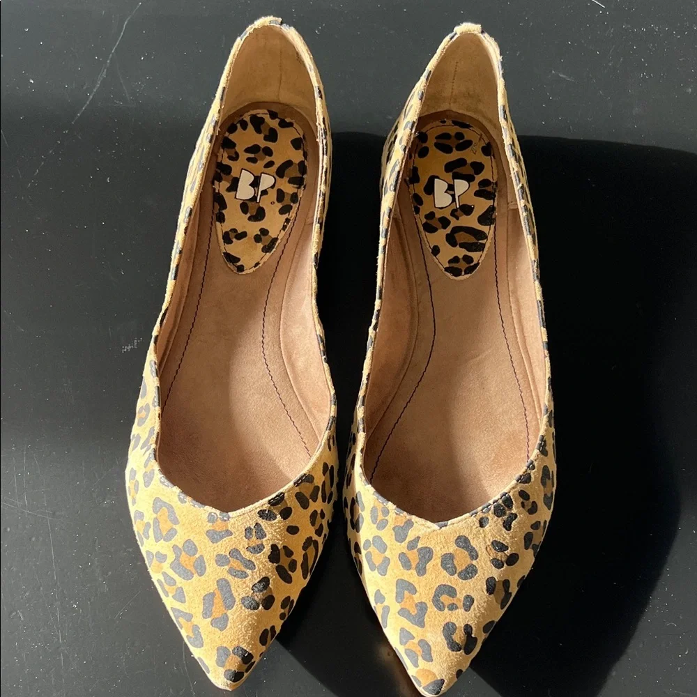 Nordstrom BP Leopard Print Women's Flats Size 8 in Like New Condition with Box - Picture 1 of 10